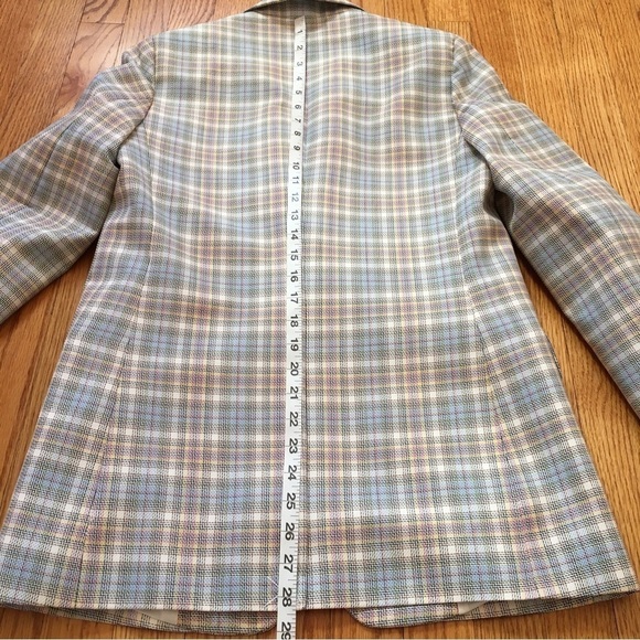 COS Checked Plaid Wool Blend One Button Tailored Blazer - Picture 12 of 16